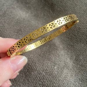 Fossil Gold Detail Cutout Bangle Bracelet